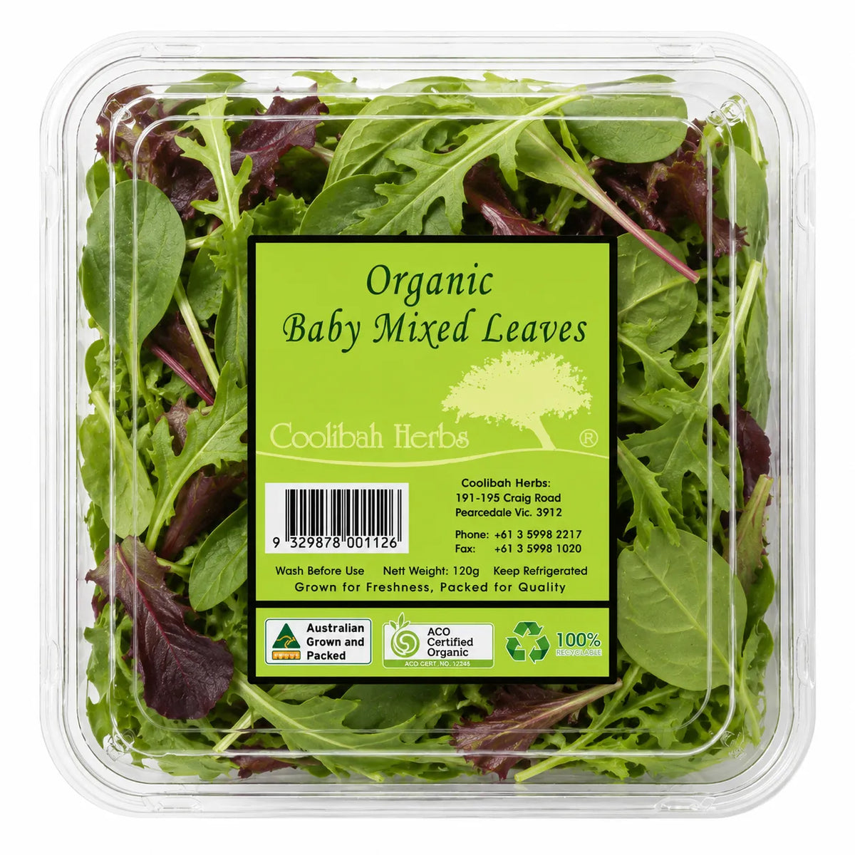 Organic Baby Mixed Leaves 120g